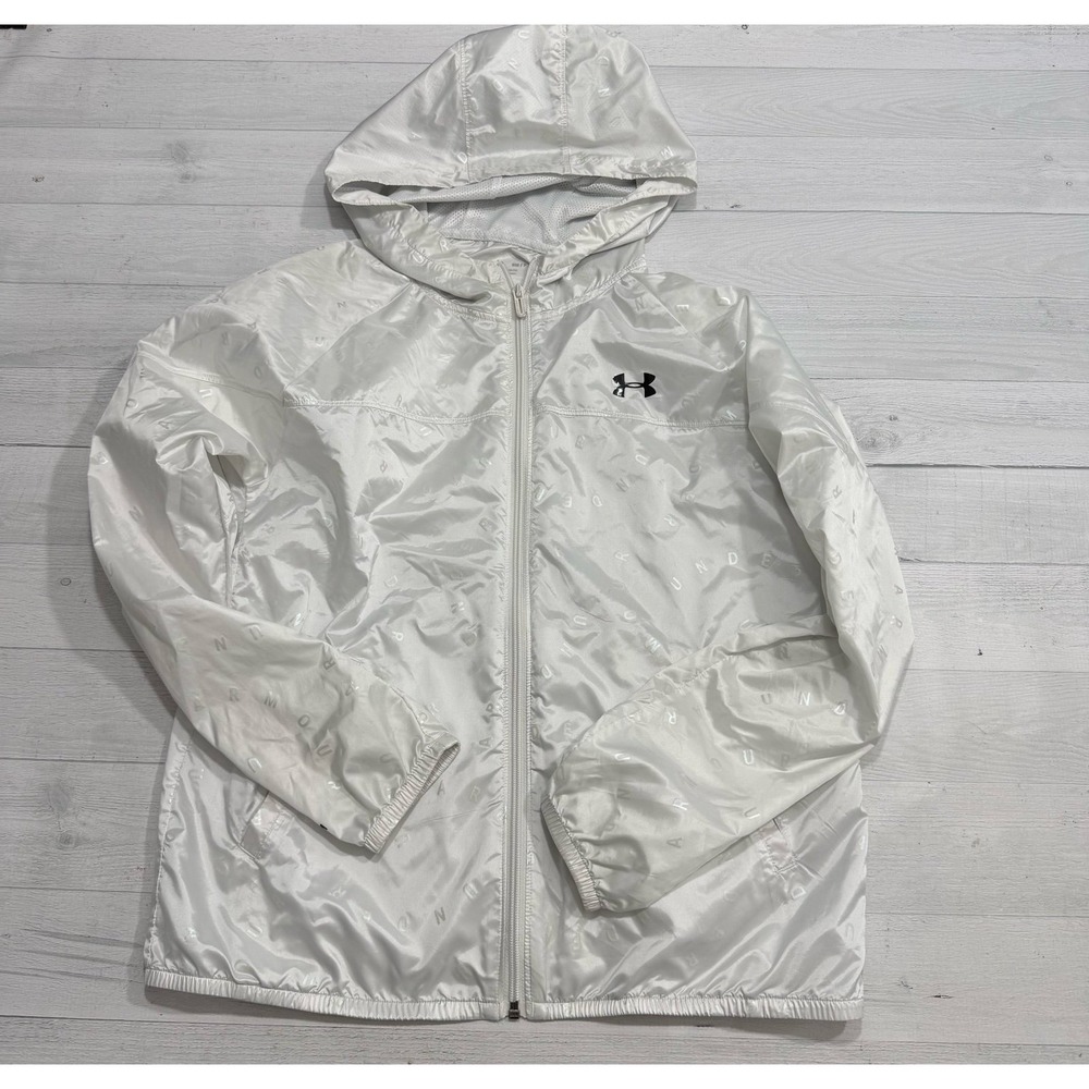 Under armour women's white windbreaker lightweight jacket size small